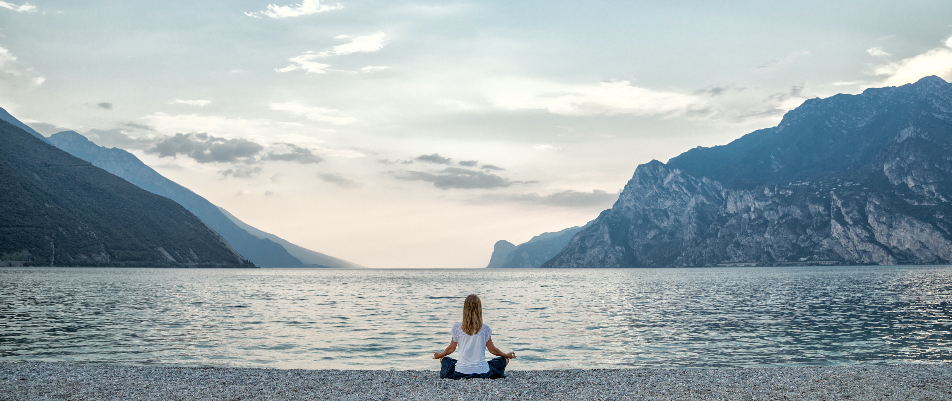 a woman meditating